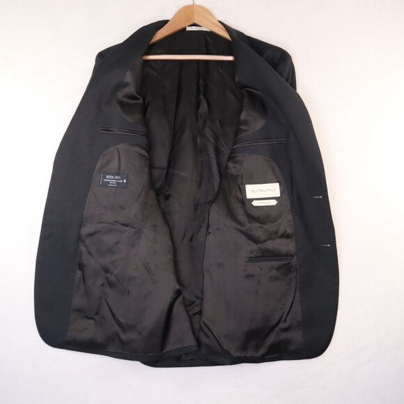 Suitsupply Havana Jetted Slim Men's Size 44 Black 100% Reda 130's Wool Blazer - Picture 5 of 15